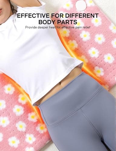ALLJOY King Size Heating Pad for Back Pain Relief, 33”x 17” Extra Large Heating Pad for Period Cramps, FSA Eligible HSA, Portable Heat Pad for Neck and Shoulders, Christmas Gifts for Women Men Mom Dad thumbnail 4