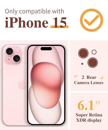 GVIEWIN for iPhone 15 Case Floral, with Screen Protector&Camera Lens Protector,[Non Yellowing] Soft Shockproof Clear Phone Protective Cover for Women, Flower Pattern Design 6.1" (Floratopia/Colorful) thumbnail 2