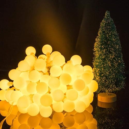 Minetom Mini Globe String Lights, 66 Ft. 200 LED Fairy String Lights Plug in, 8 Modes with Remote, Decor for Indoor Outdoor Party Wedding Christmas Tree Garden, Warm White thumbnail 9