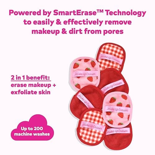 The Original Makeup Eraser, 7-Day Set, Erase All Makeup with Just Water, Including Waterproof Mascara, Eyeliner, Foundation, Lipstick, Sunscreen, and More! - Strawberry Fields thumbnail 3