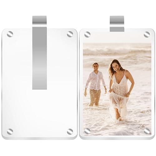MOTOFITOOL Car Sun Visor Photo Holder, 2 Pack Universal Magnetic Car Visor Clip, Personalized Picture Frame for Cars, Photo car visor clip - Image 1