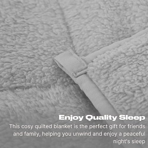 Brentfords Teddy Fleece Weighted Blanket for Adults Sleep Therapy Anxiety Stress Relief Super Soft Throw, Silver Grey, 125 x 180cm - 6kg (Disclaimer:Only suitable for age 3+years) thumbnail 7