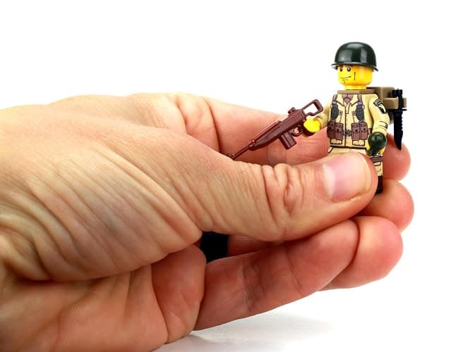 Battle Brick 1.6 Inches Tall US Army WW2 101st Airborne Paratrooper 1.5 Inches Tall Custom Minifigure | Genuine Military Minifig | Packaged in The USA | Great Gift for Ages 8+ to AFOL thumbnail 3