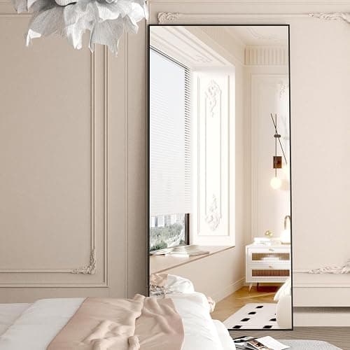 NEUWEABY Full Length Mirror 165x60 cm Floor Mirror Large Black Body Mirrors Rectangle for Bedroom Living Room Standing Hanging or Leaning Against Wall Aluminum Alloy Frame thumbnail 2
