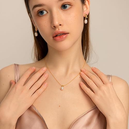 Cowlyn Dainty Pearl Choker Necklace for Women 14K Gold Plated Beaded Chain Necklace, Handmade Trendy Jewelry Gifts for Wedding Birthday thumbnail 5