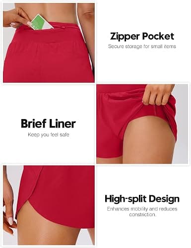 BMJL Women's Athletic Shorts High Waisted Running Shorts 2" Comfy Liner for Workout Gym Track thumbnail 4