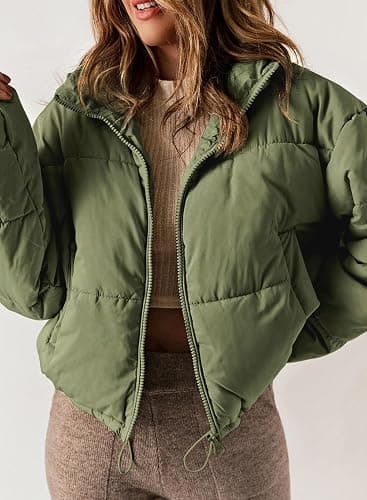 Dokotoo Womens Winter Quilted Jackets Long Sleeve Full Zip Puffer Jacket Coats with Pockets thumbnail 4