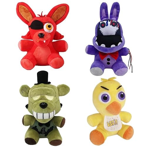 PLIIMONA 4PCS Horror Animal Plush Toys Set, 8 Inch Creepy Cartoon Stuffed Animals, Soft Plush Doll Figures for Fans, Collectible Display Toys, Gift Idea - Image 1