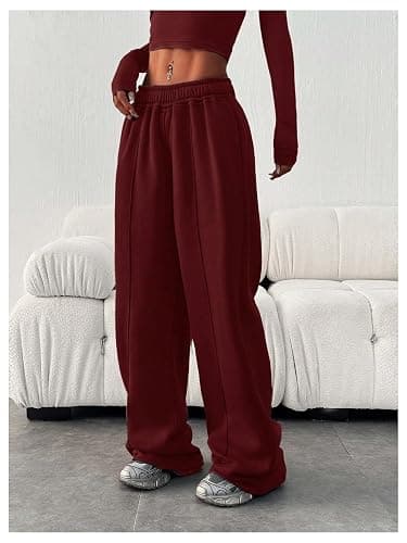 SHENHE Women's Straight Leg Elastic Waist Sweatpants Waist Pockets Loose Casual Jogger Pants thumbnail 4