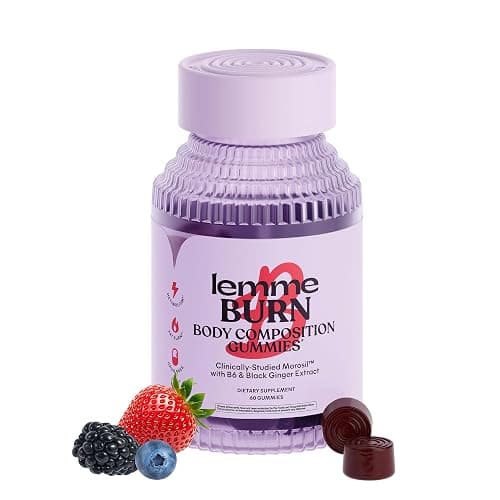 Lemme Burn Belly Fat & Metabolism Gummies for Women, 30-Day Supply | Clinically Studied Morosil, Black Ginger, B6, B12, Chromium, Vegan, Gluten-Free, Berry Flavor - Image 1