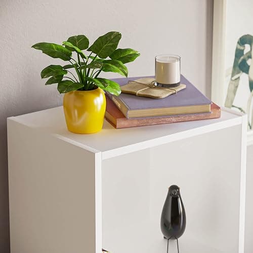 Vida Designs Oxford 5 Tier Cube Bookcase White - Modern Space-Saving Wooden Shelving Display Storage Unit - Freestanding - H132xW32xD24cm - Ideal for Living Room, Bedroom or Office thumbnail 4