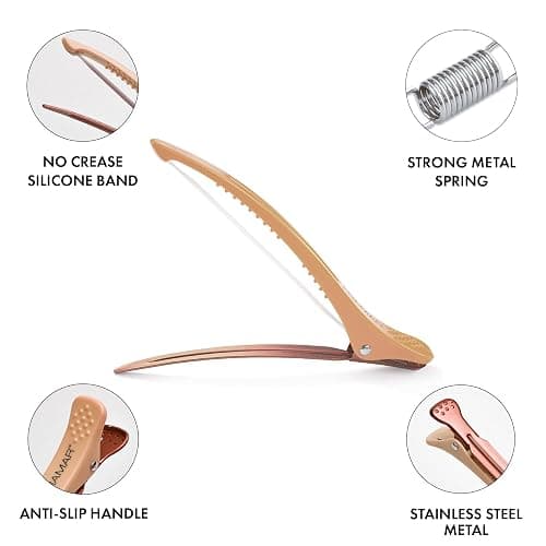 Framar Neutral Creaseless Hair Clips 10 pack – Professional Salon Hair Clips for Styling Sectioning, Hair Styling Clips, Hair Clip For Sectioning, Hair Sectioning Clips – Prevents Creases Or Dents thumbnail 4