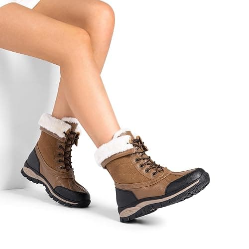 DREAM PAIRS Snow Boots for Women Waterproof Mid Calf Lace Up Duck Boots Warm Faux Fur FuzzyGo Bold Winter Boots for Outdoor thumbnail 7