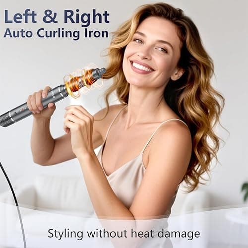 6-in-1 Ionic Hot Air Styler, Powerful High Speed Hair Dryer Brush, Auto Wrap Curler for Fast Drying, Volumizing&Straightening for Multi Styler, Cool Shot Button-No Heat Damage,Gift for All Hair-Travel thumbnail 5