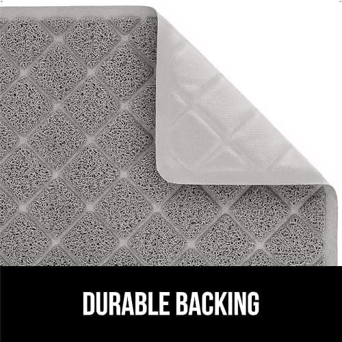 GORILLA GRIP Cat Litter Box Mat, 35x23, Water Resistant, US Designed Kitty Litter Trapping Mats, Easy to Clean, Scatter Control, Less Mess and Clean Floors, Kitten Supplies for Indoor Cats, Gray thumbnail 4