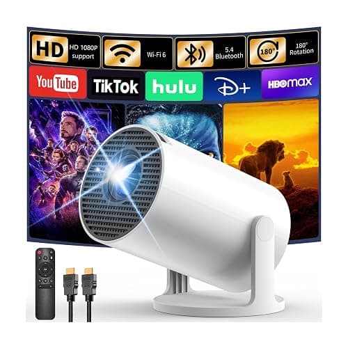 [Built-in Apps & 2026 Upgraded] Yoton Mini Projector for Bedroom with WiFi and Bluetooth, Y4 Portable Projector Support 4K 1080P, Auto Keystone 180° Rotatable, Compatible with HDMI/USB/PC/Phone - Image 1