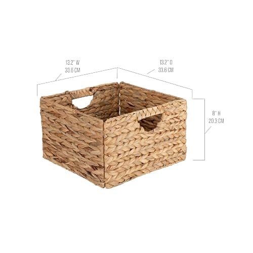 Seville Classics Premium Natural Handwoven Portable Laundry Bin Basket with Carrying Handles, Household Storage for Clothes, Linens, Sheets, Toys, Natural Water Hyacinth, Rectangular (2-Pack) thumbnail 3