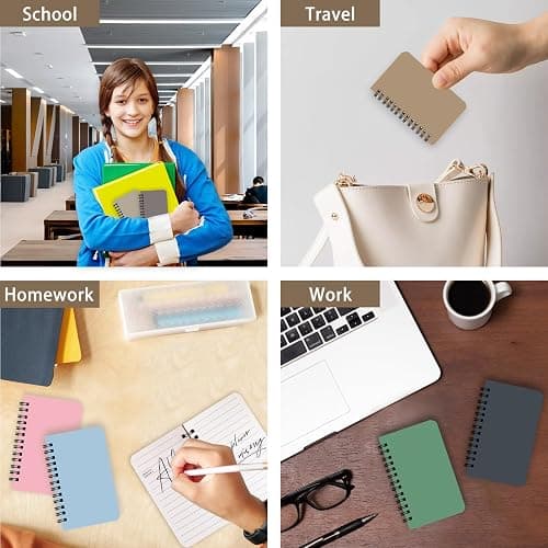 KTOJOY 6 Pack Spiral Notebook Small Pocket Notebook 3x5 Spiral Notepads With Lined Pages, Small Top Spiral Notebook Little Mini Memo Steno Note Pads for Outdoor Home Office College School thumbnail 4