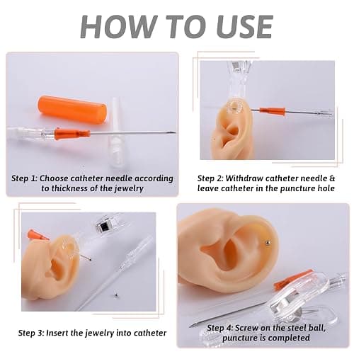 combofix IV Catheter Piercing Needles 50Pcs 16G Catheter Needles Kit for Ear Nose Lip Belly Navel Body Piercing Needles Hollow IV Start Kits Piercing Supplies Tools thumbnail 4