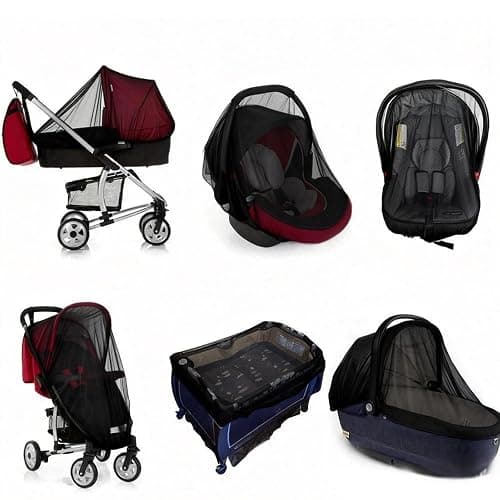 Baby Stroller Mosquito Net (2 Pack) - Durable Mesh Protection for Bassinets, Cradles, Playards, Pack N Plays & Portable Mini Cribs | Breathable Universal Fit Insect Barrier (Black) thumbnail 7