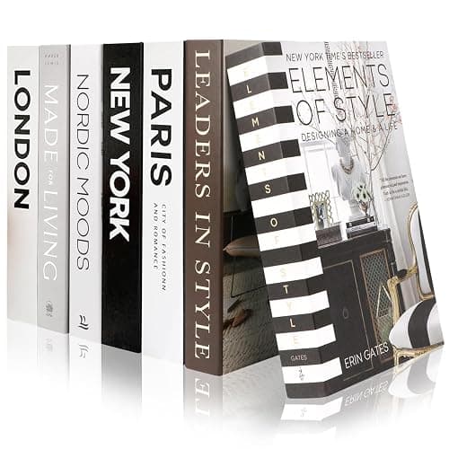 Lighterday 7 Pcs Decorative Books,Foldable Coffee Table Books Fake Books Ornaments for Shelves,Faux Books for Home Decor Coffee Table Decor Bookshelf Decor - Image 1