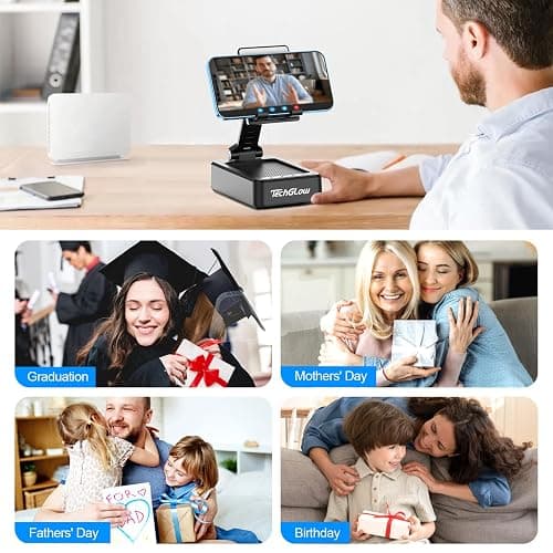 TechGlow Foldable Cellphone Stand with Bluetooth Speaker and Power Bank Birthday Gifts for Men Women Mother Father Boy Girl Teens Cool Tech Gadgets thumbnail 8