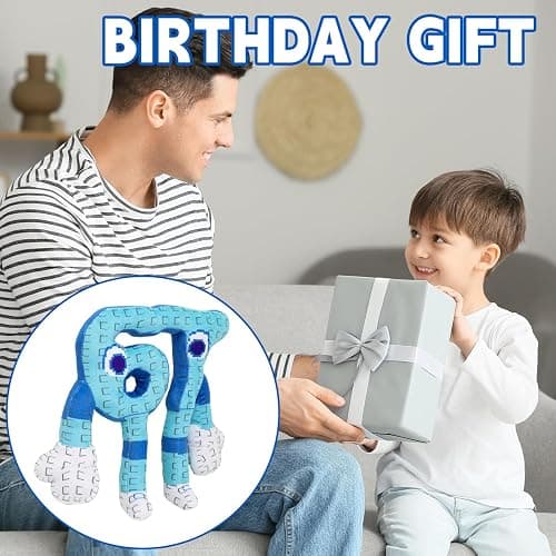 67 Plush Toy 10 Inches Soft Stuffed Number Character Inspired by Steal A Brainrot – Cute Blue Pixel-Style Plushie for Kids and Collectors (A-Number-67) thumbnail 7