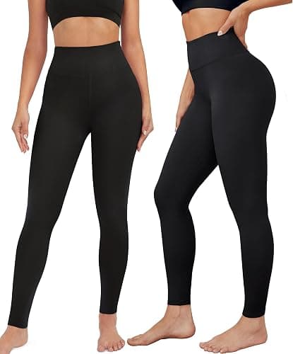 VALANDY High Waisted Leggings for Women Stretch Tummy Control Workout Running Yoga Pants Reg&Plus Size thumbnail 2