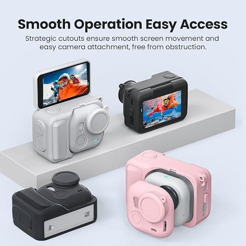 Silicone Case for Insta360 Go Ultra Cases Full Body Sleeve Protective Cover Compatible with Insta360 Go Ultra Camera Accessories with Enhanced Grip, Anti-Scratch Lens Cap, Pink thumbnail 8