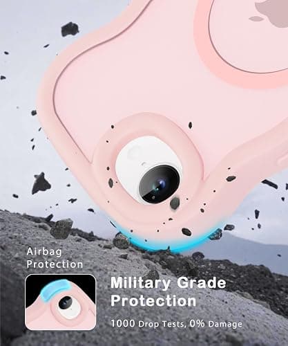 Amzfield Magnetic for iPhone 16e for iPhone 17e Case, Compatible with Magsafe Wavy Frame Cute Design Translucent Matte Hard Back Silicone Phone Case for iPhone 16 e for iPhone 17 e Women Girls, Pink thumbnail 6