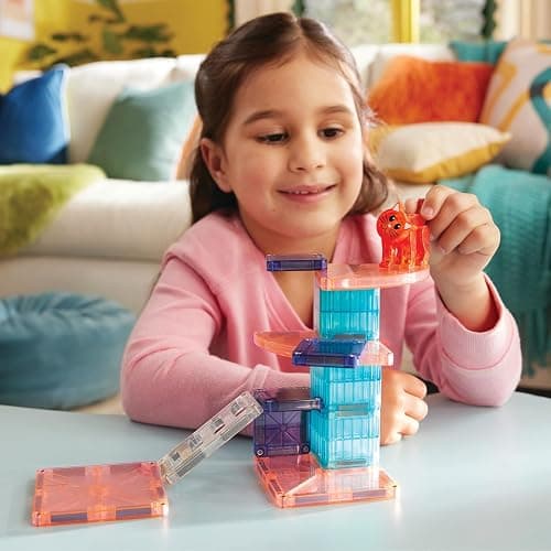 MAGNA-TILES Cat Tree 13-Piece Magnetic Construction Set, The Original Magnetic Building Brand thumbnail 4