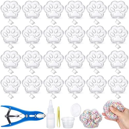 Simgoing 24 Pcs DIY Stress Ball Making Kit, Blank Ball Skin, Cat Paw | Vacuum Device Expander Tool Included, Your Own Fidget Pressure Balls, Sensory Relief for Adults, DIY Craft Activity Set - Image 1