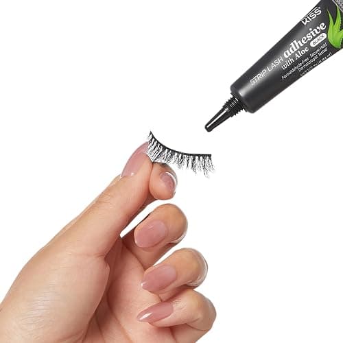 KISS Black Strip Lash Adhesive with Aloe, Dermatologist Tested, Formaldehyde Free, Non-Irritant, Contact Lens Friendly, Secure Hold, Contains Latex, with Control Nozzle Tip, 0.24 Ounce thumbnail 6