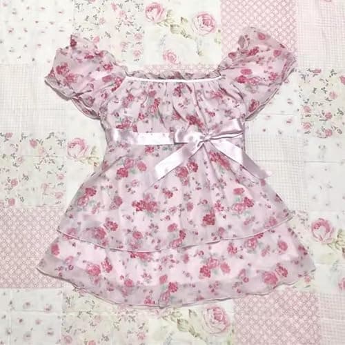 Coquette Ruffle Tops Women Cute Summer Lace Peplum Babydoll Top Teen Girls Y2k Grunge 2000s Cottagecore Clothing thumbnail 5