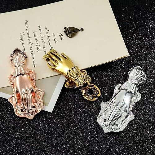 Lady's Hand Shaped Metal Paper Clip Binder Clips Page Holder Vintage Bullet Junk Journal Clips Book Clips Decorative Clips Traveler's Notebook Accessories Clamps for Office Home DIY Use Gold thumbnail 7