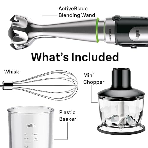 Braun MultiQuick 7 3-in-1 Immersion Blender with Food Processor – Powerful Handheld Electric Stick Blender - Emulsifier for Chopping, Beating & Whisking - Ideal for Soup, Puree, Smoothies & More thumbnail 7