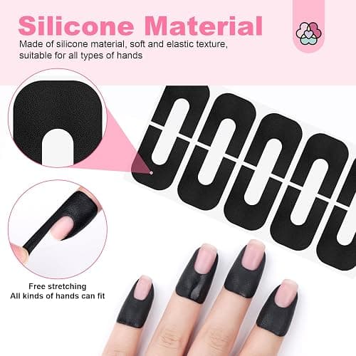 SAVILAND Nail Polish Protector for Fingers: 100PCS U V Protection U-Shaped Nail Protector Cuticle Protector for Nails Painting Peel Off Nails Tape for Airbrush Gel Polish Nail Art thumbnail 6
