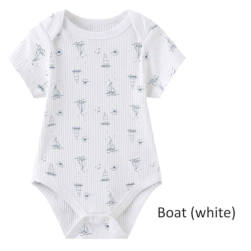 Ruliby Baby Bodysuit Boy Girl Clothes Soft Newborn Infant Outfit Short Sleeve Romper thumbnail 3