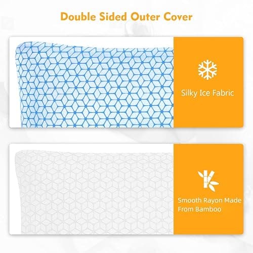 Love Attitude Shredded Memory Foam Pillows King Size Set of 2, Cooling Pillow Firm and Soft Adjustable for Side Back Stomach Sleepers thumbnail 3