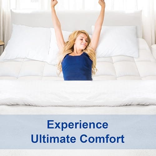 KAYFIA Full Mattress Topper,Extra Thick Mattress Pad Cover for Deep Sleep,3D+7D Snow Down Alternative Fill Overfilled Plush Pillow Top with 8-23 Inch Deep Pocket-White thumbnail 7