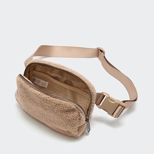 Pander Fanny pack Everywhere Fleece Belt Bag for Women and Men with Adjustable strap Belt, 1L. (Tan) thumbnail 5