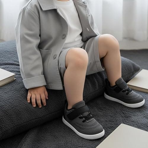 MORENDL Toddler Sneakers Baby Boys & Girls Barefoot Shoes Lightweight Breathable Walking Running Tennis Athletic Sport Shoes thumbnail 2