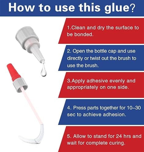 (2-in-1) Super Glue with Brush Applicator & Nozzle,Mess Free Superglue Brush,Instant Glue for All Purpose and Fast Setting,3000 CPS No Stain Waterproof Clear Ca-Glue thumbnail 6