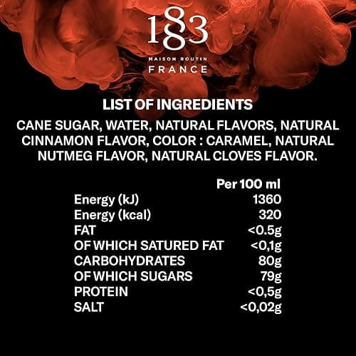 1883 Maison Routin Premium Pumpkin Spice Syrup, Flavoured Syrup for Coffee, Desserts, Cocktails, Natural Flavour, Vegan-Friendly, Allergen-Free and No Artificial Colours - 1L Glass Bottle thumbnail 3