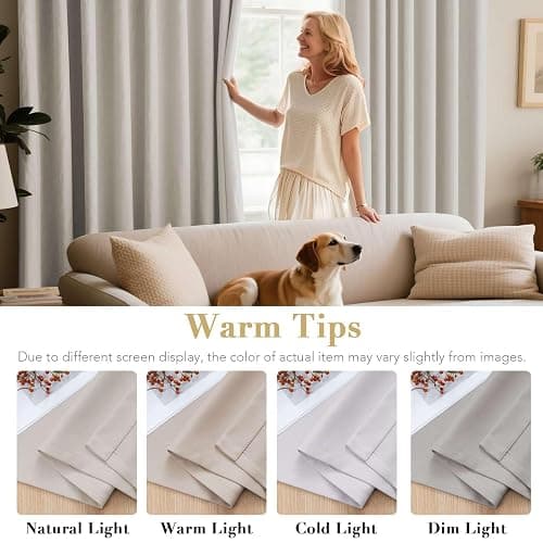 H.VERSAILTEX Blackout Curtains for Bedroom Thermal Insulated Room Darkening Living Room Curtains 63 Inch Long Grommet Privacy Protection Window Curtain Panels/Drapes for Nursery,2 Panels,Ivory/Cream thumbnail 5