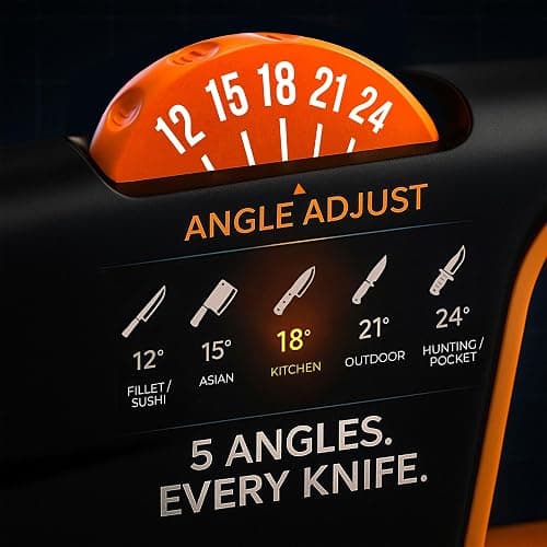 5 Precision Adjust Knife Sharpener- 3-Stage Premium Kitchen Knife Sharpener to Repair, Restore & Polish Blades by Sharp Pebble thumbnail 4