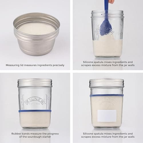 Kilner Sourdough Starter Set with 2 Glass Jars Measuring Lid Spatula and Recipe Booklet Perfect for Homemade Sourdough Bread, Pancakes, Pizza and Naan thumbnail 7