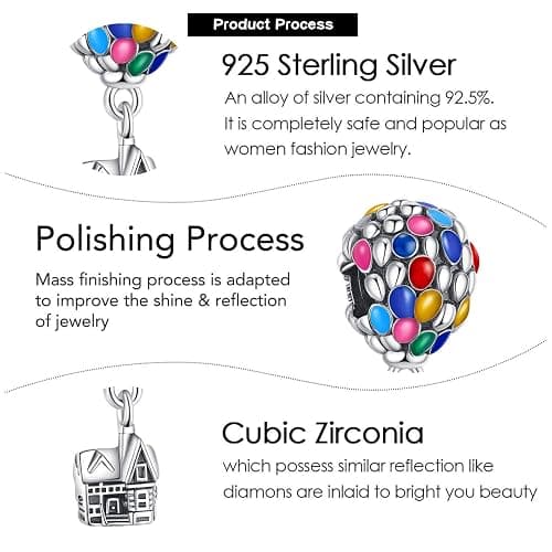 VALGACLS 925 Sterling Silver Family Love Mom Mouse Heart Charms for Bracelets Necklace Valentine's Day Mother's Day Jewelry Charm for Women thumbnail 5