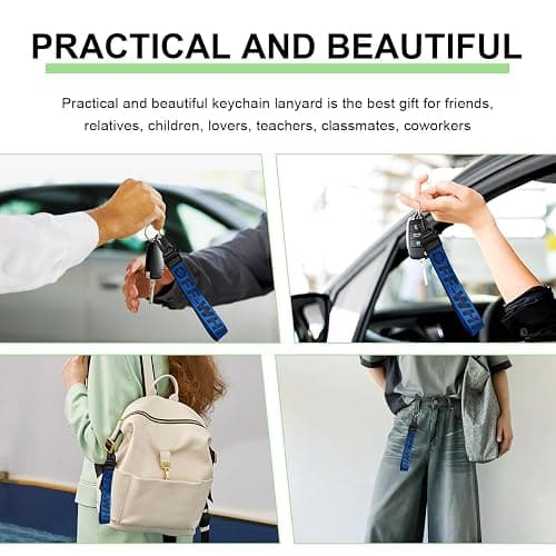 DXNQ Car Keychain, Fabric Keychain Wrist Lanyard, Key Ring for Cars Keys Wallets Jeans Decoration, Car Accessories (Blue) thumbnail 6
