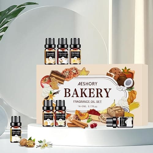 Bakery Essential Oils Set - Fragrance Oil for Diffusers, Candle Making - Pumpkin Pie, Coffee Cake, Oatmeal Cookie, Gingerbread, Cinnamon Apple Aromatherapy Scented Oils (5ml) thumbnail 7